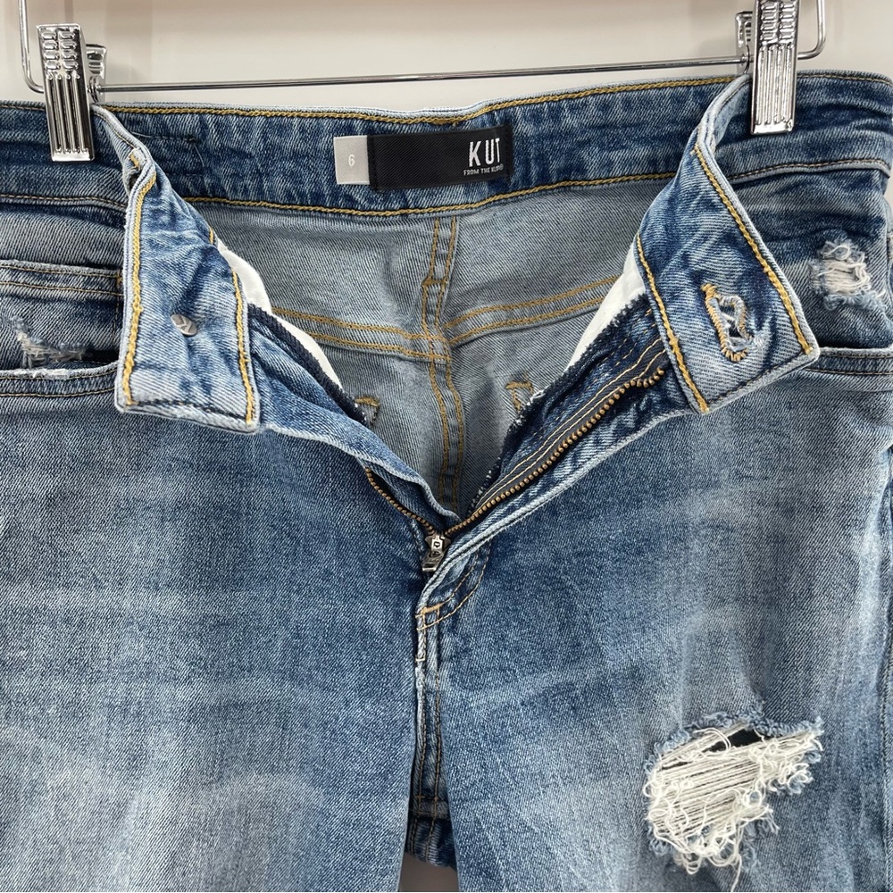 Kut From The Kloth Rachael Fab Ab Mom Jeans High Rise Distressed Size 6 - Picture 3 of 10